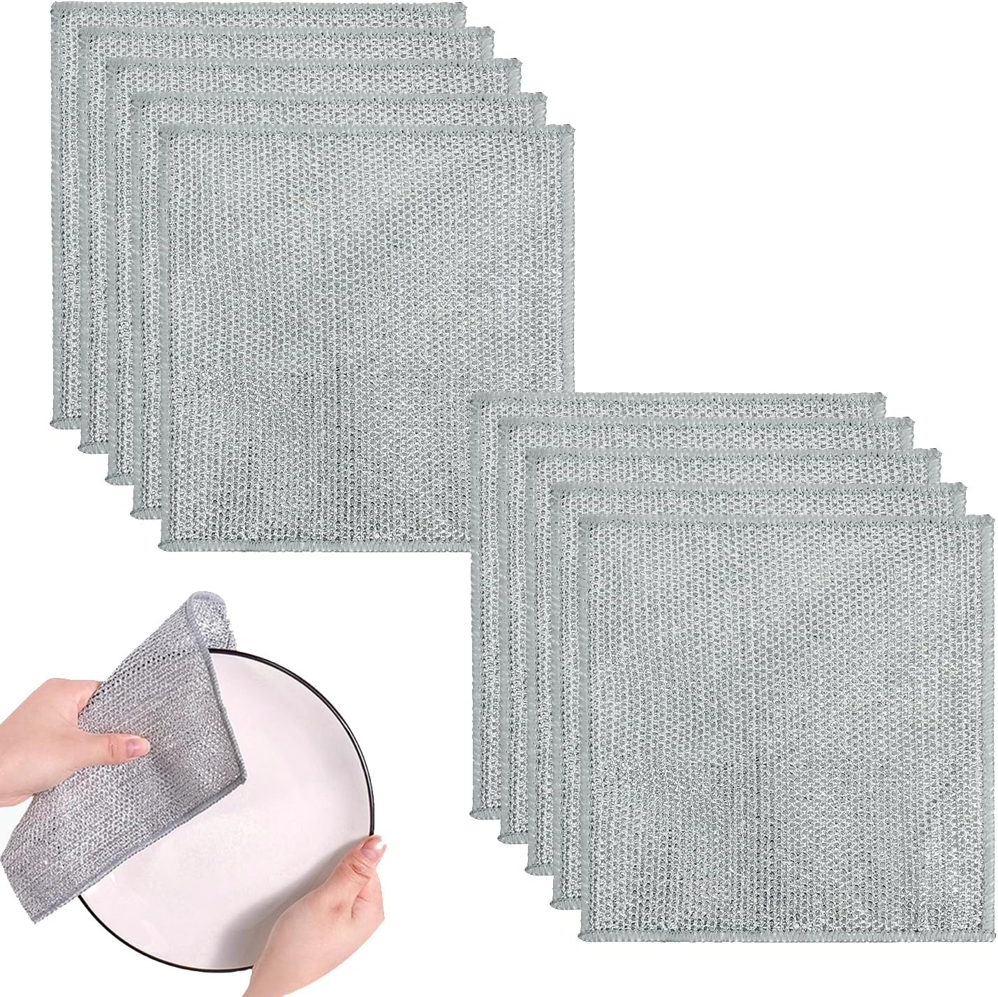 Yolistar 10PCS Wire Dishwashing Rags - Tough on Grime!