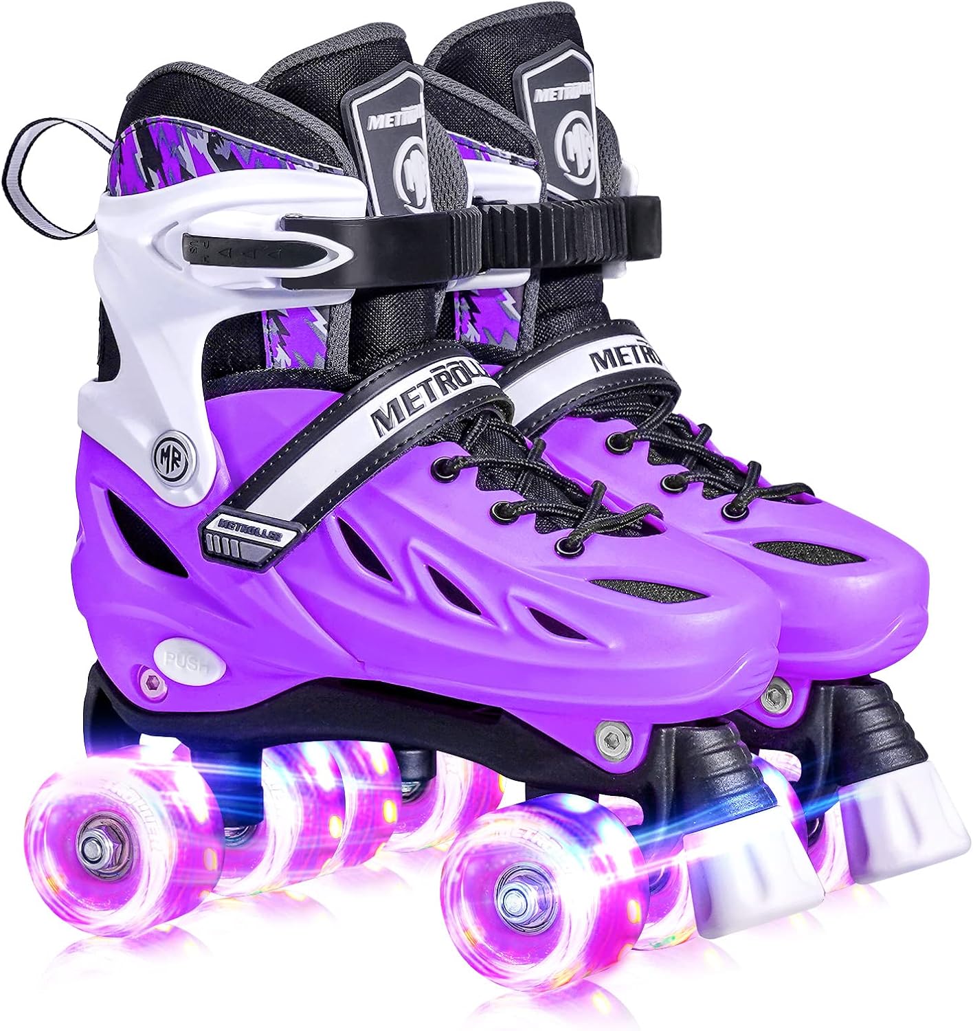 METROLLER Adjustable Roller Skates for Kids with Light Up Wheels