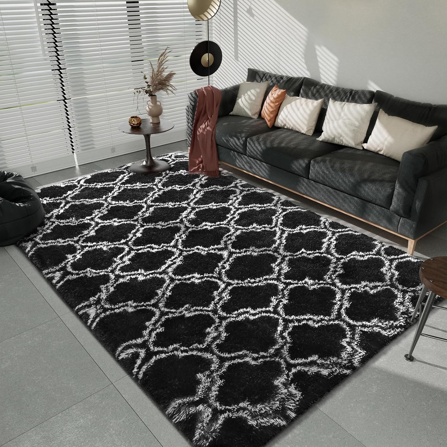 LOCHAS Luxury Shag Area Rug 8x10 Feet for Living Room Decor