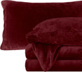 Luxuriously Soft Velvet Flannel Sheet Set - King Burgundy