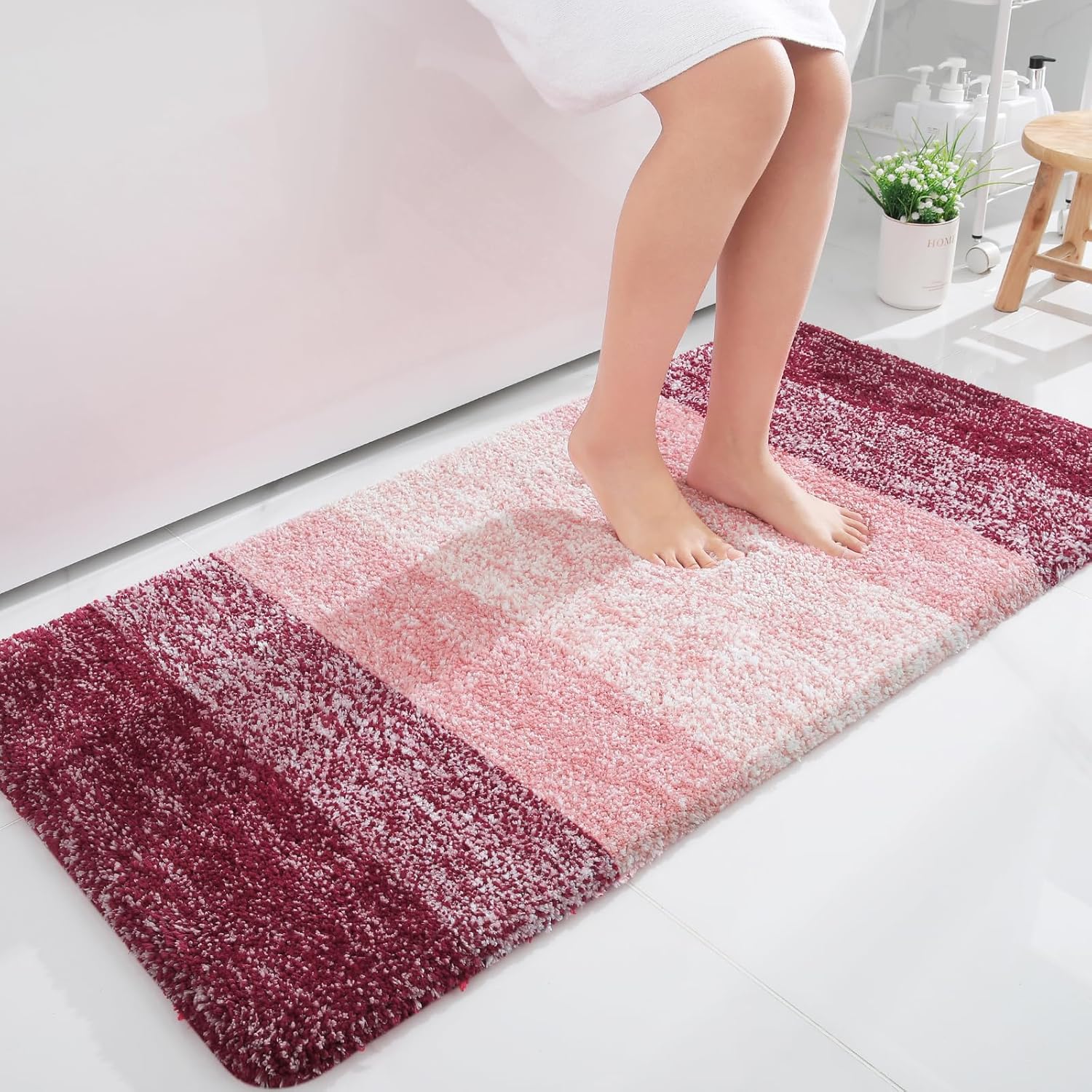OLANLY Extra Soft Microfiber Bathroom Runner Rugs for Home Decor