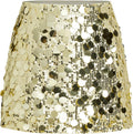 Sequin Mid Waist Sparkle Skirt for Women - Party Mini with Lined