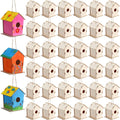 4.33 in Wooden Bird Houses Bulk, 100 Pack - Kids DIY Craft Set