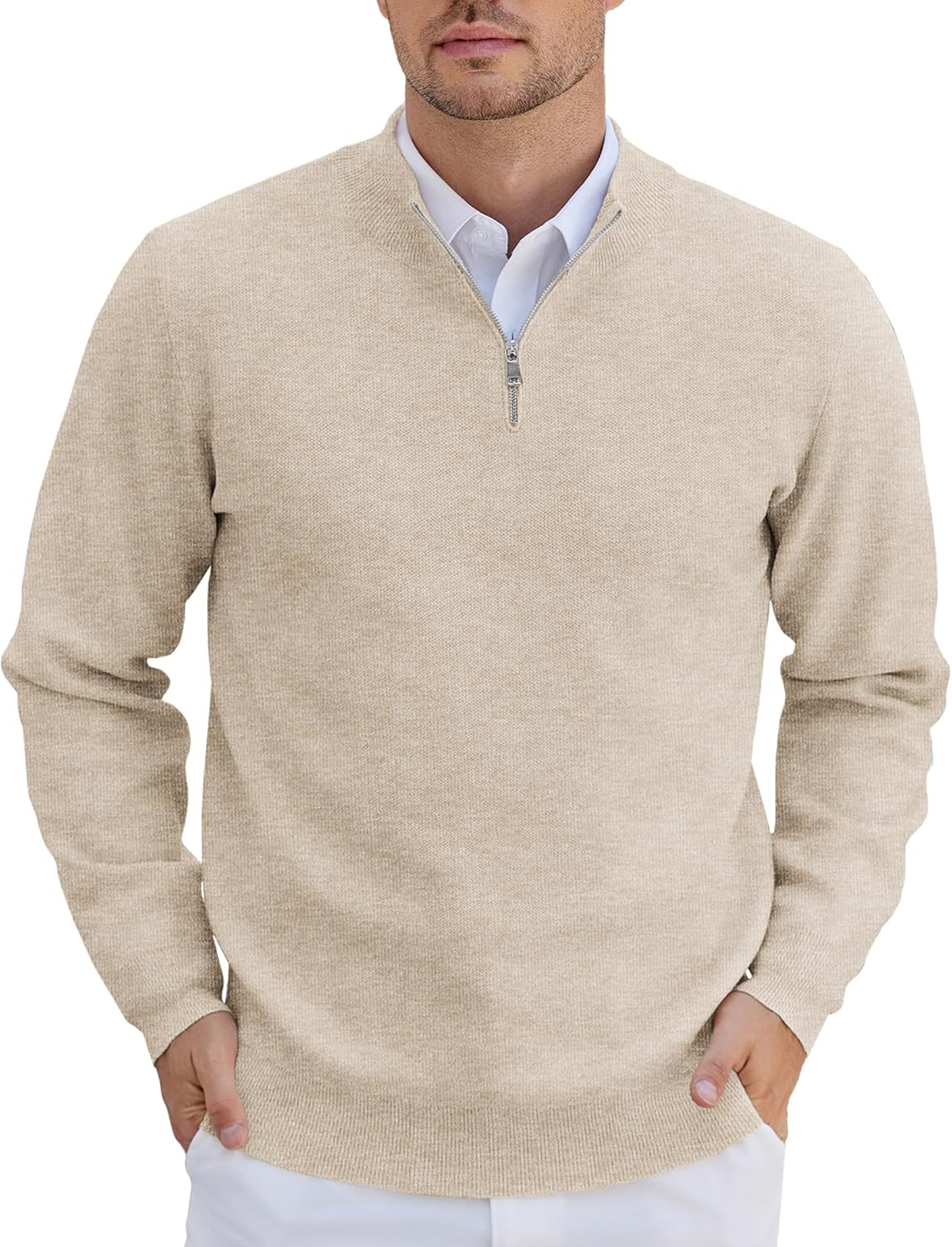 COOFANDY Mens Quarter Zip Pullover for Casual and Formal Wear