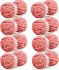 Light Orange Chunky Chenille Yarn for Crocheting - Super Bulky Plush