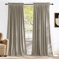 NICETOWN Camel Velvet Curtains 12 ft Length - Heavy Light Dimming