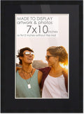 7x10 Frame Black Wood with Black Mat - Museum Quality Wall Frame