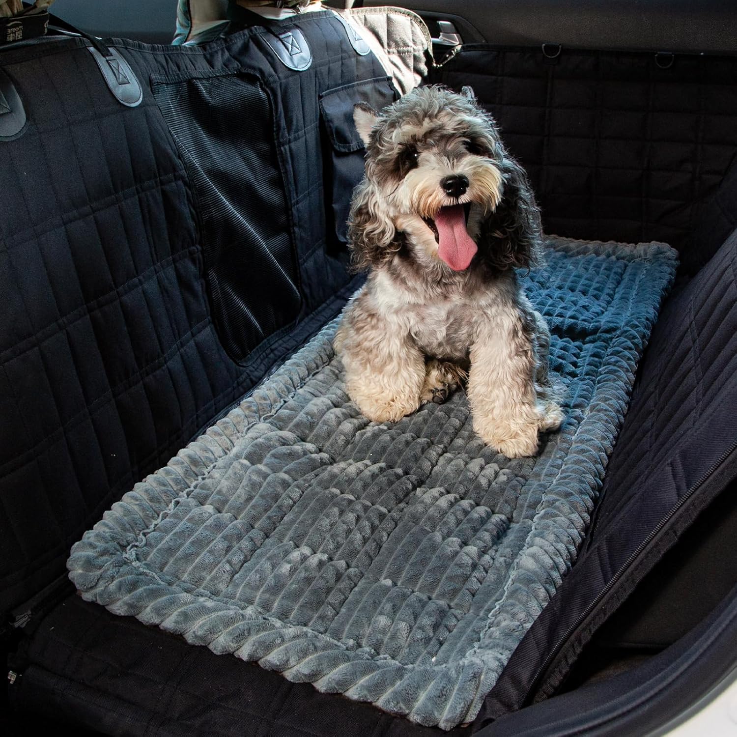 Large Dog Bed for Car Travel - Cozy Backseat Mat for Pets