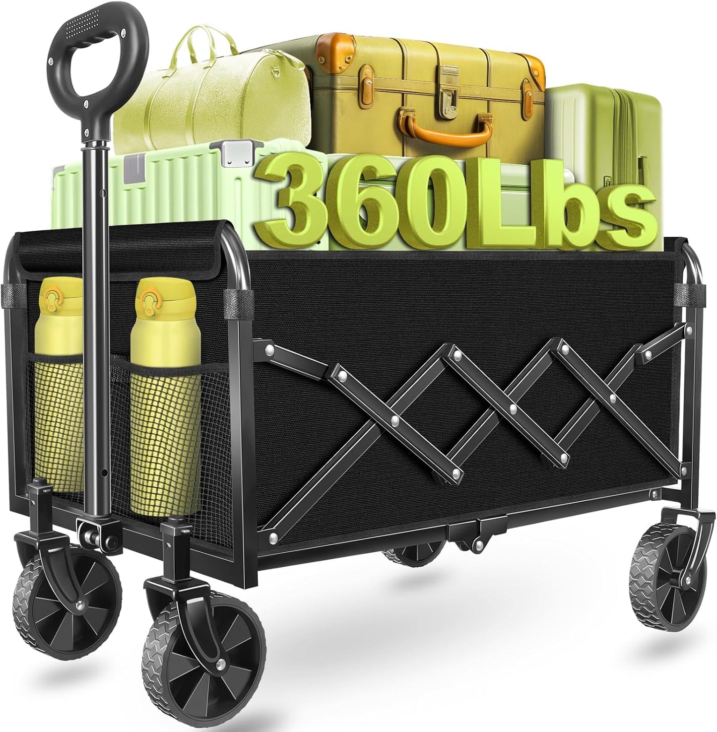 Wagons Carts Foldable - 360Lbs Collapsible Folding Wagon