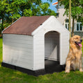 PUKAMI Plastic Dog House 42in for Small to Large Dogs - Weatherproof