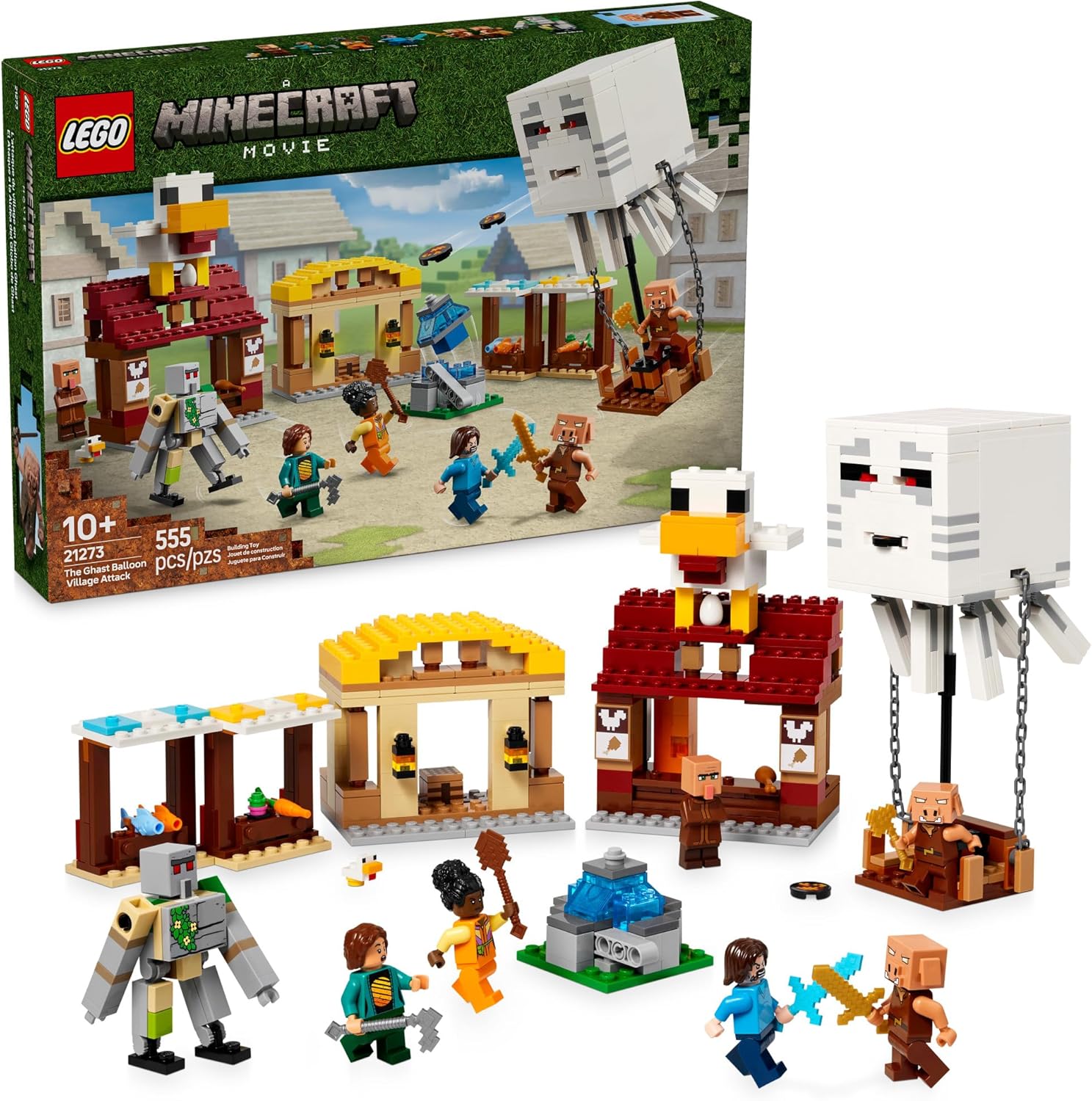 LEGO Minecraft The Ghast Balloon Village Attack Toy Set Review