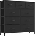SONGMICS Dresser for Bedroom 9-Drawer Fabric Tower - Space Saving