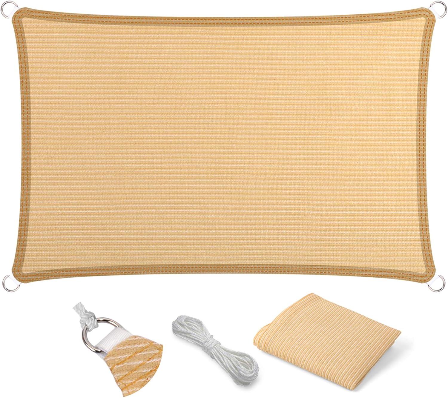 Eden's Decor Rectangular Sun Shade Sail 11ft x 21ft for Outdoors