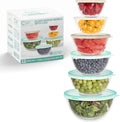 COOK WITH COLOR 12 Pc Glass Mixing Bowl Set with Lids - Mint nesting