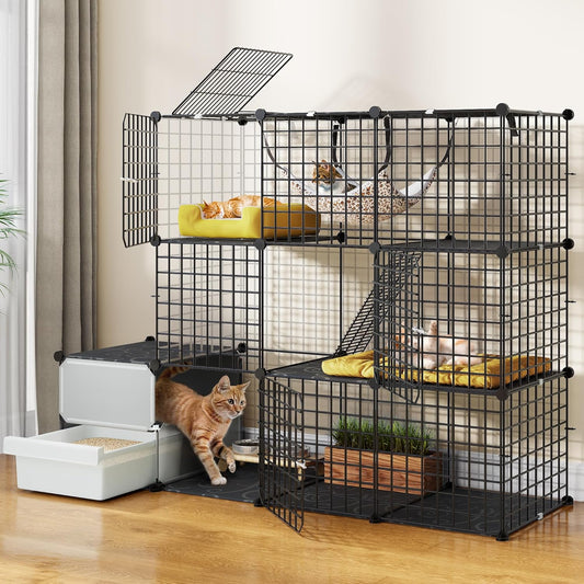 YITAHOME 3-Tier Cat Cage with Litter Box for Small Cats