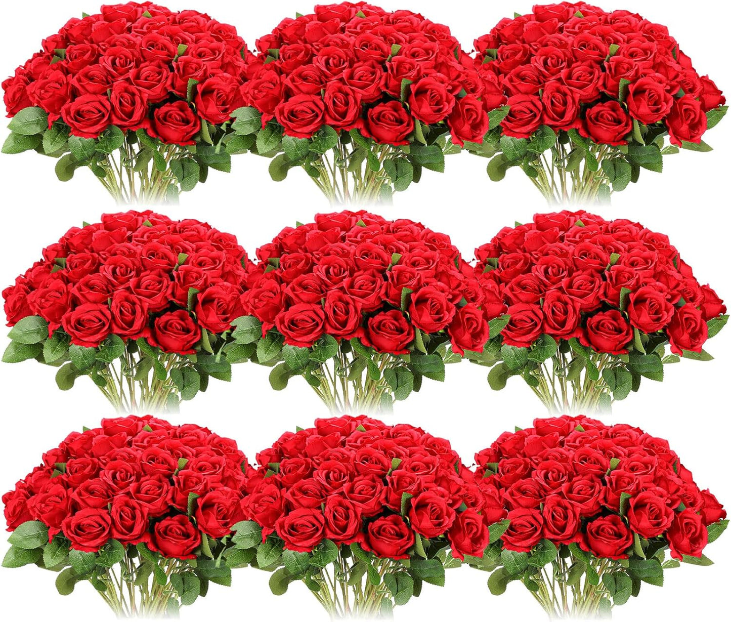 100 Pieces Artificial Roses Flowers Bulk for Wedding Decor