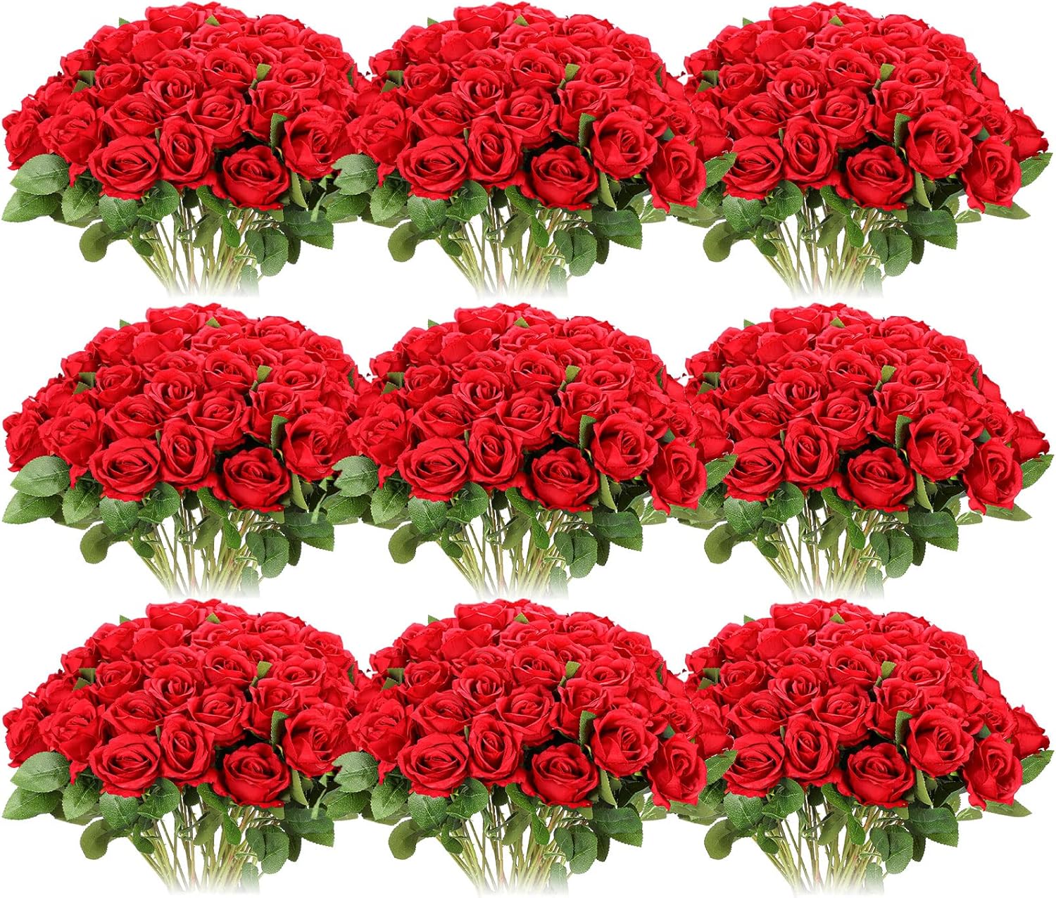 100 Pieces Artificial Roses Flowers Bulk for Wedding Decor