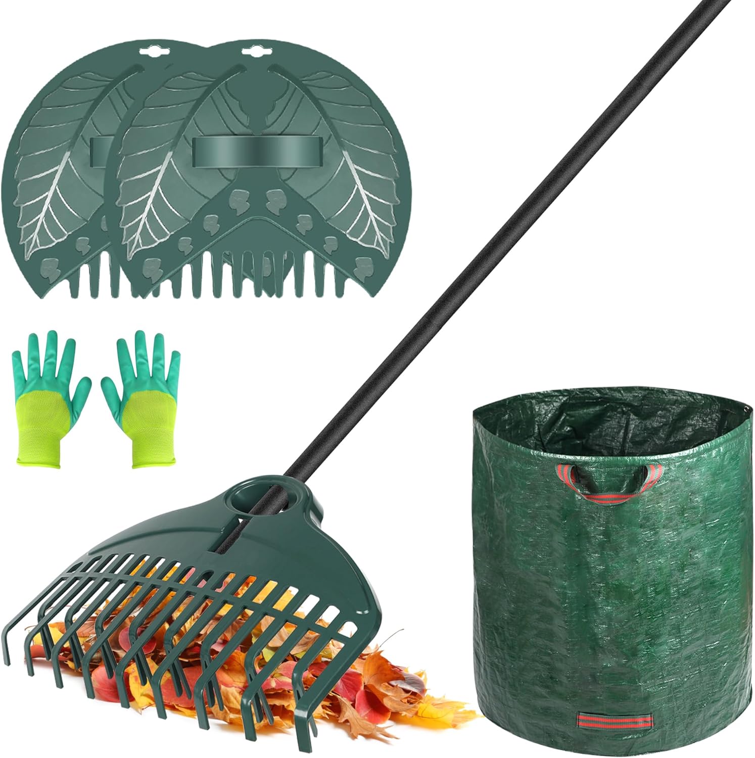 17Tines Double Row Garden Rake Set for Efficient Leaf Cleanup
