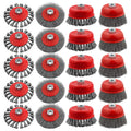 Wire Wheel Cup Brush Set 20 Pack - Heavy Duty Rust Removal