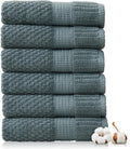 NY Loft 100% Cotton Hand Towel 6 Pack - Soft, Quick-Dry Hand Towels