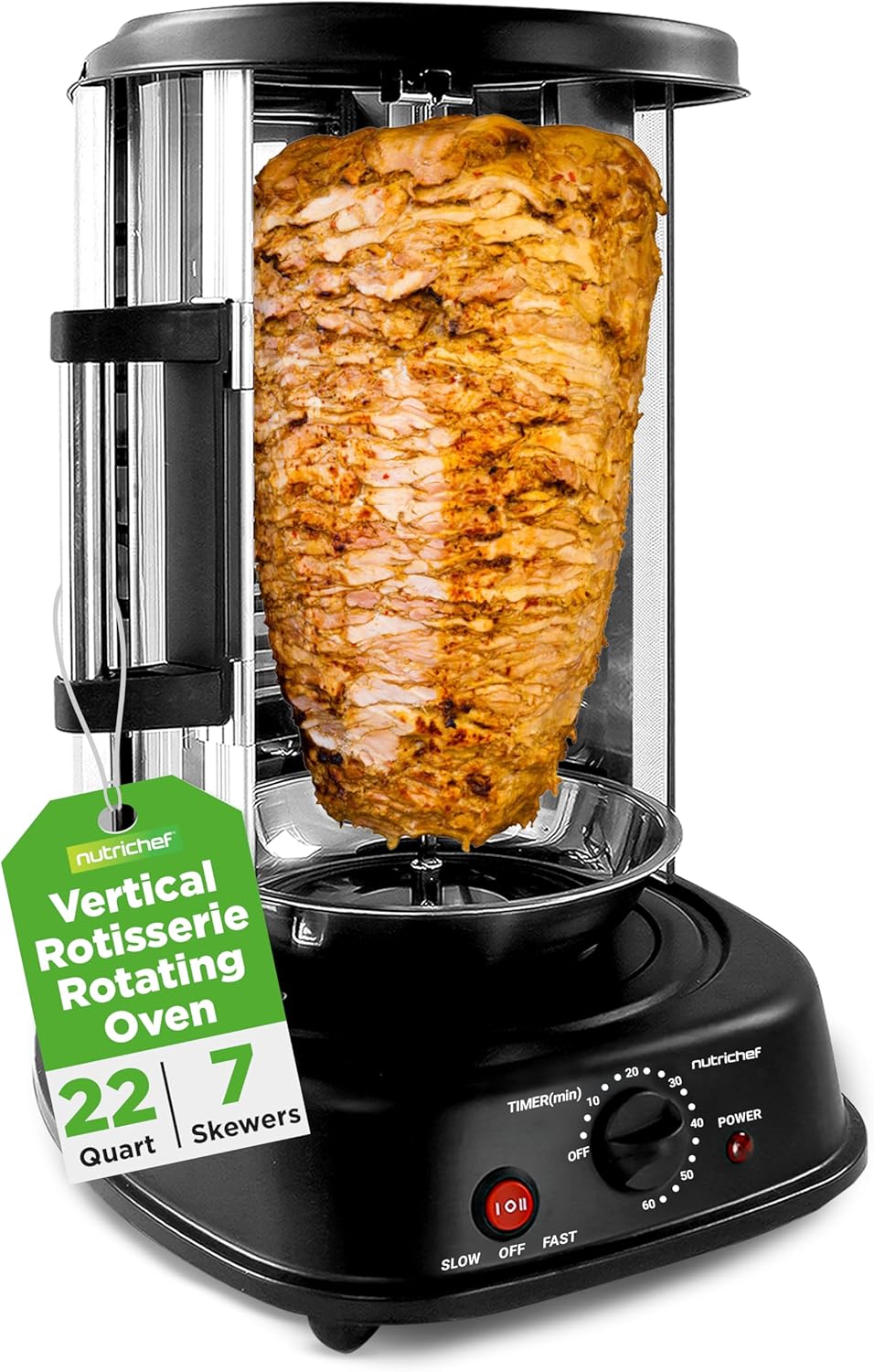 NutriChef Vertical Rotating Shawarma Oven for Perfect Kebabs