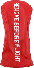 Golf Club Covers Leather Headcover Set - Bold Remove Before Flight