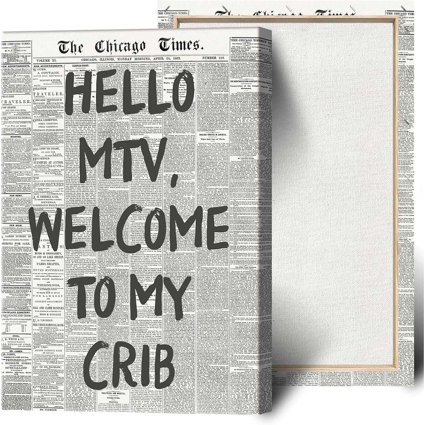 Hello Mtv Welcome To My Crib Poster Vintage Black And White Art