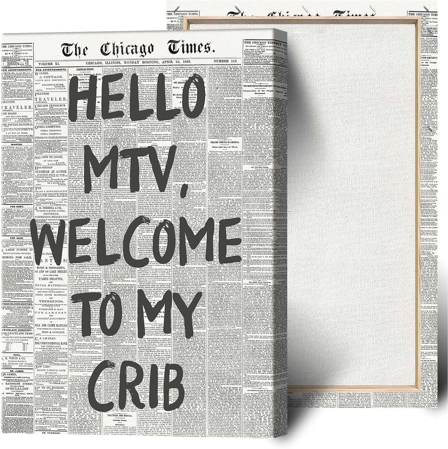 Hello Mtv Welcome To My Crib Poster Vintage Black And White Art