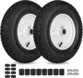 4.80/4.00-8 Tire and Wheel 2 Pack - Heavy Duty Wheelbarrow Replacement