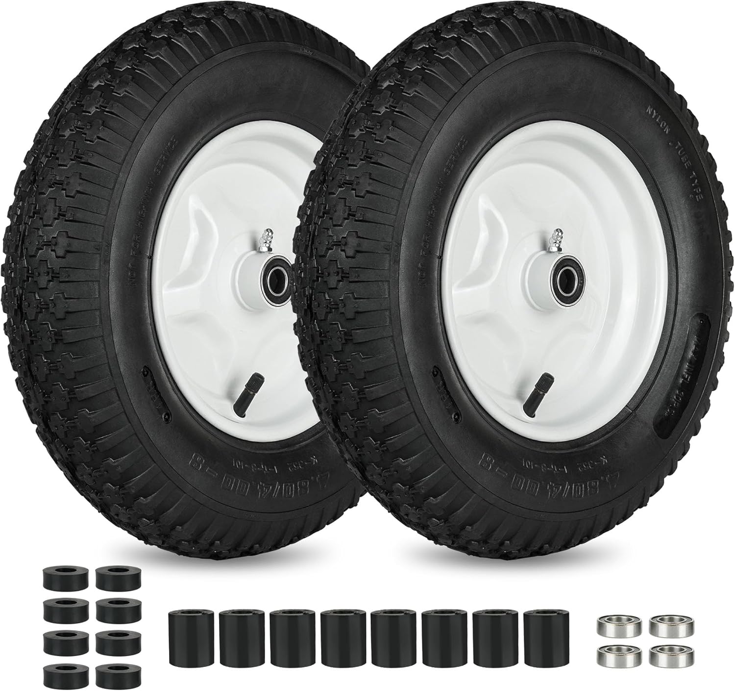 LotFancy 4.80/4.00-8 Tire and Wheel for Wheelbarrows and Carts