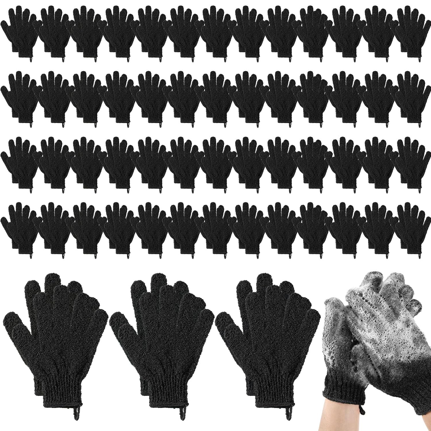 104 Pcs Exfoliating Gloves for Body Scrubs and Spa Treatments
