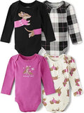 Baby-Girls And Newborn Long Sleeve Bodysuits 4-pack - Soft Everyday