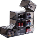 Clear Shoe Box Set of 8 - Stackable Drop-Front Organizer for Sneakers