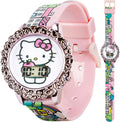 Sanrio Hello Kitty Kids Flashing LCD Watch Pink Cityscape Strap