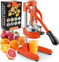 Zulay Kitchen Cast-Iron Orange Squeezer (Orange) - Heavy-Duty Manual