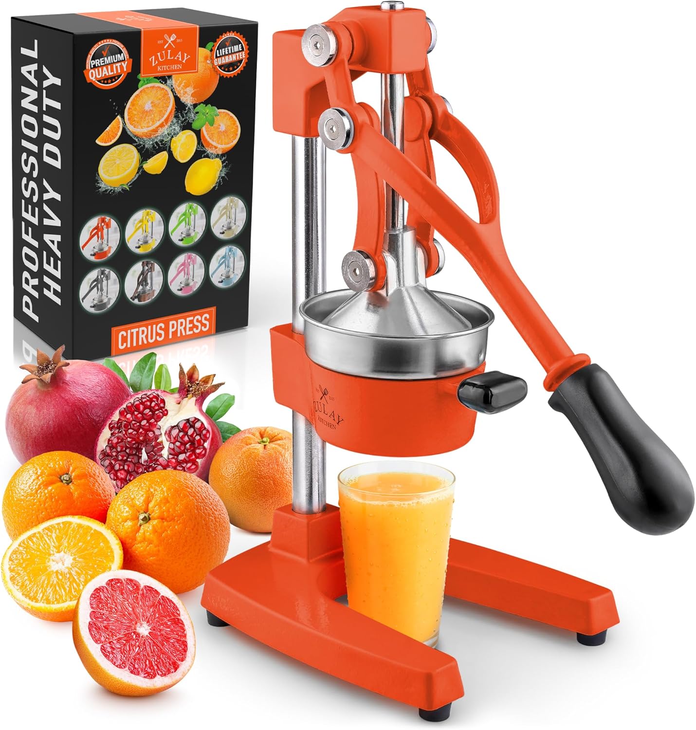 Zulay Kitchen Cast-Iron Orange Juice Squeezer for Effortless Juicing