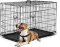 FDW Dog Crate 36 in Folding Metal Wire Kennel - Double Door