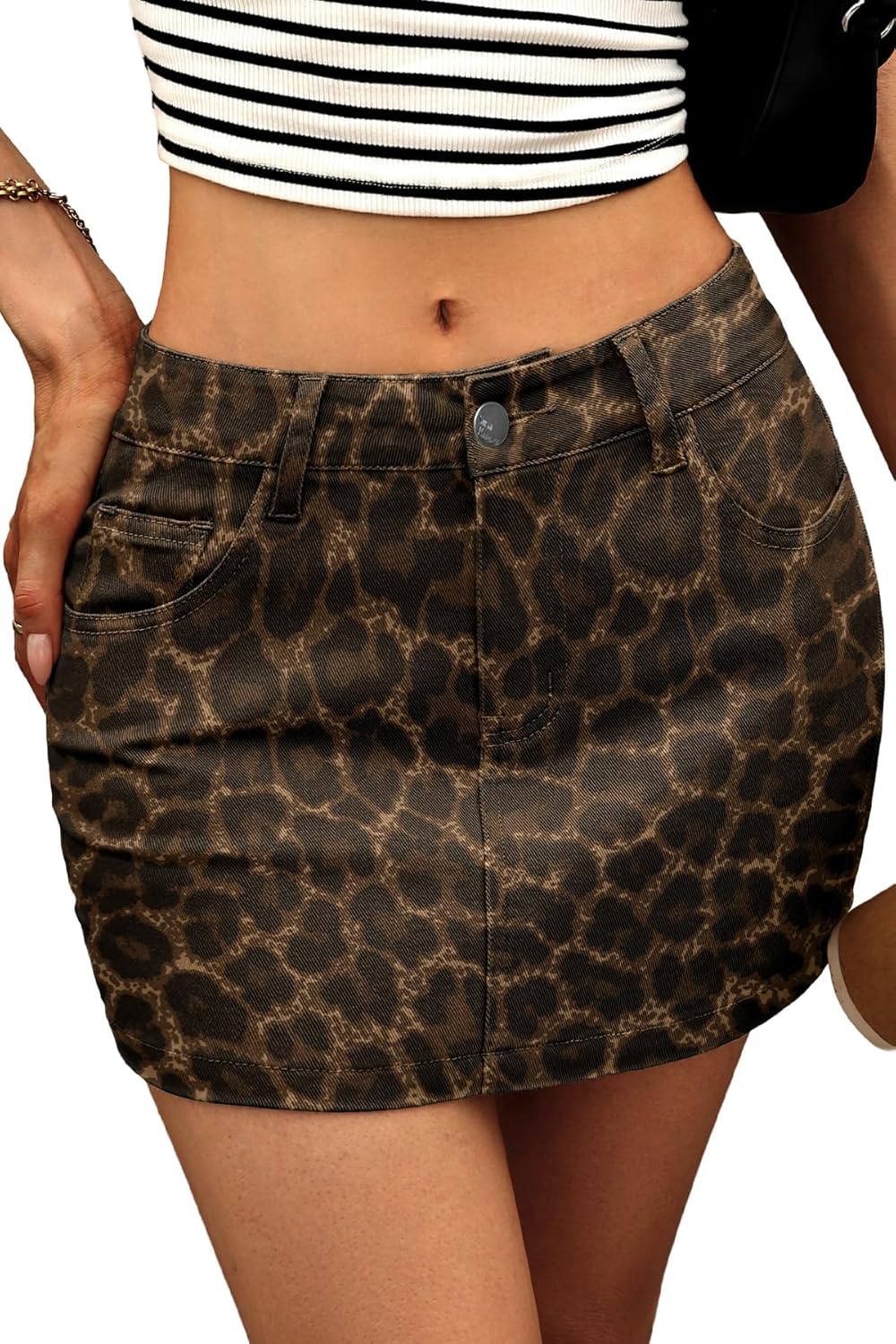 ELLEVEN Stretchy Mini Jean Skirt for Women, Stylish Denim Wear