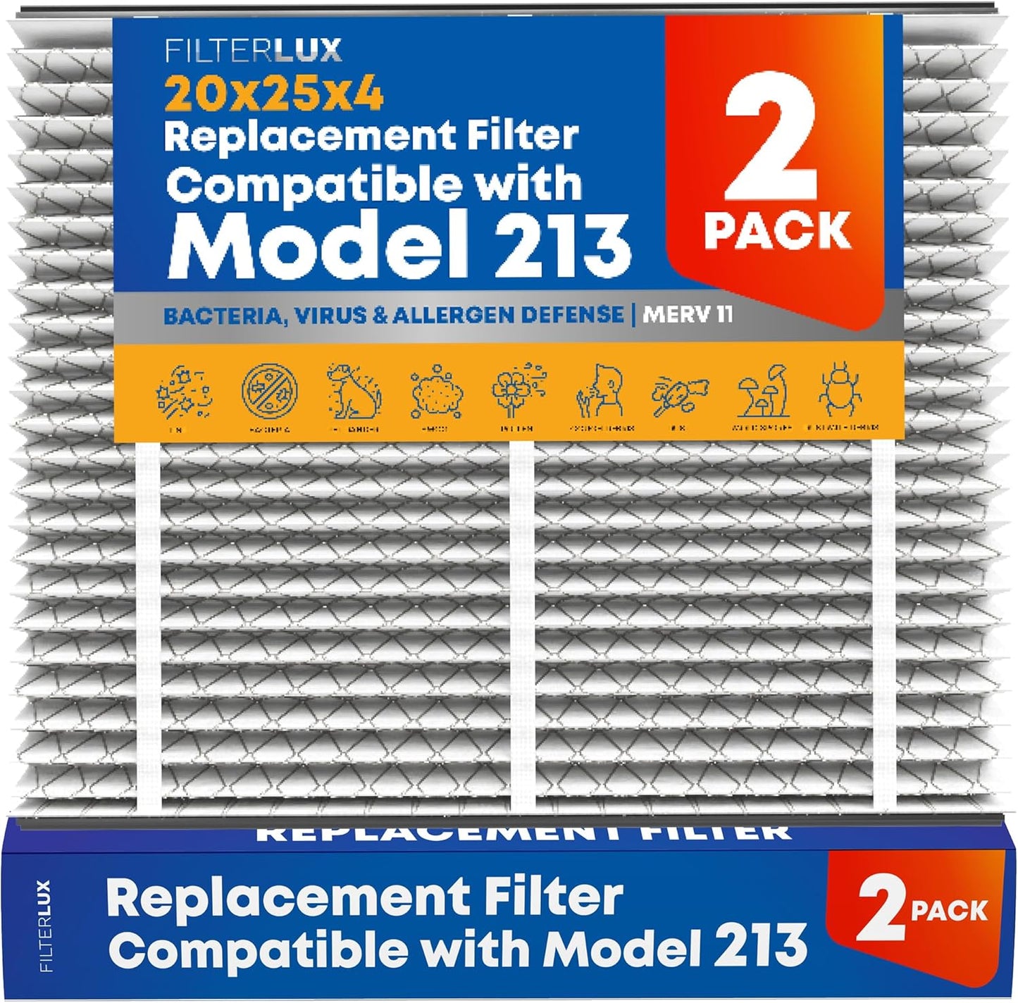 Filterlux 2 Pack MERV 11 Air Filters - Improved Air Quality