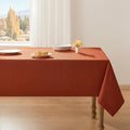 ZeeMart Basic Linen Textured Table Cloth 60 x 120 in - Farmhouse Burnt