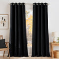 Faux Linen Blackout Curtains 84 in - Privacy Panels with Grommet Top