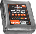 14 x 16 Silver/Black 14 Mil Heavy Duty Tarp Cover - Waterproof, UV