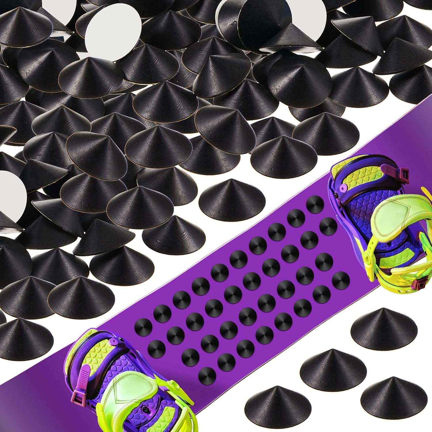 Snowboard Grip Pads - 80 Self Adhesive Studs for Ultimate Traction