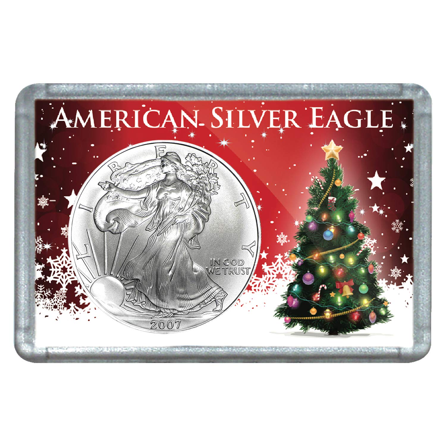 USA 2007 $1 American Silver Eagle Coin with Holiday Holder