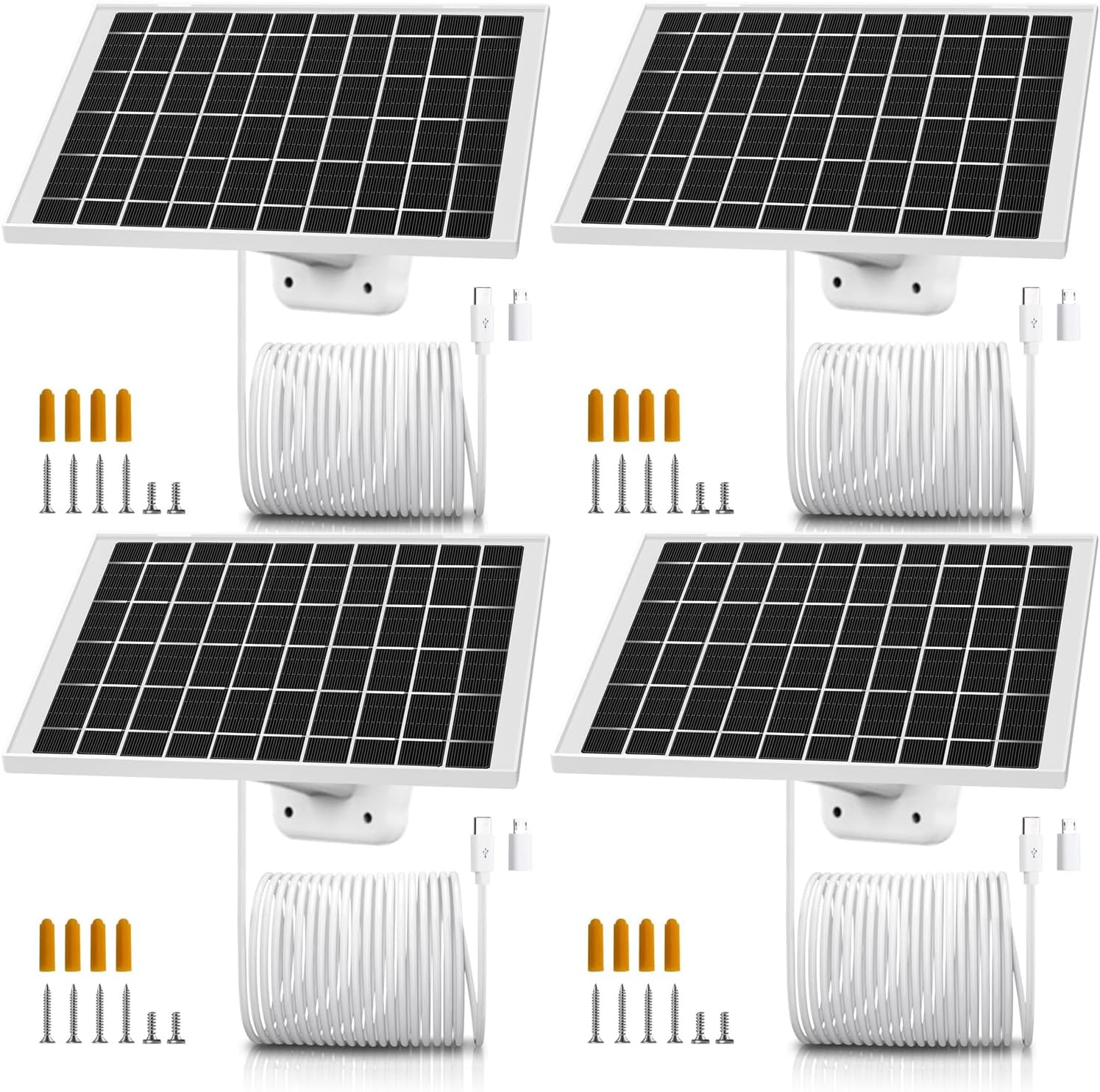 4 Pack 7W Solar Panel Charger for Arlo Essential Cameras