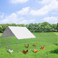 Large Metal Chicken Coop Walk-in Poultry Cage - Durable Outdoor Run