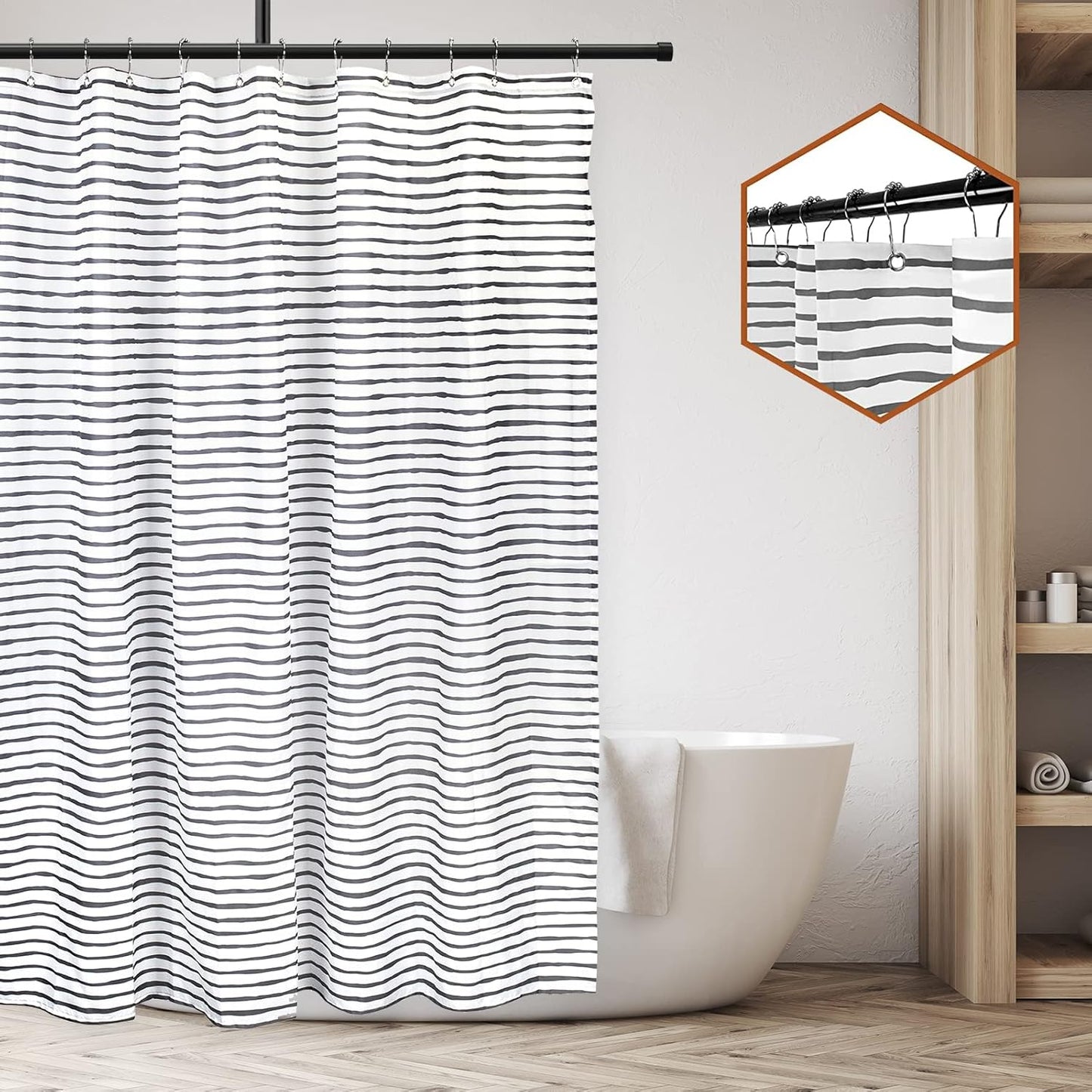 Water-Repellent Modern Shower Curtain Set