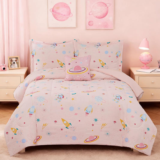 Glow in The Dark Kids Comforter Set Full Size for Girls