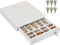 Cash Register Drawer 16in for POS Systems - Compact White Metal