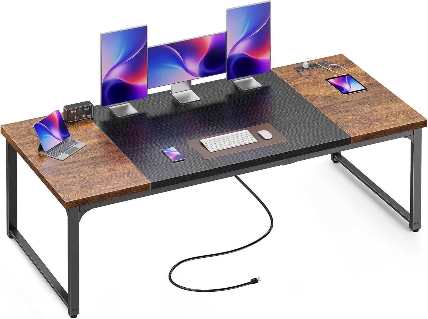 Robust 71 x 31.5 Inch Desk with Power Outlets & USB-C Ports